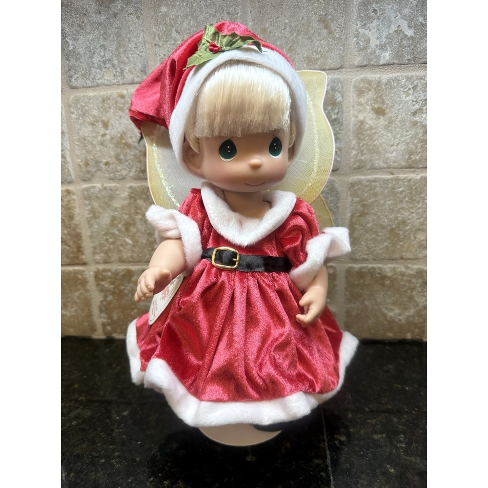Disney Parks Christmas Dream Precious Moments Tinkerbell Doll With‎ Stand